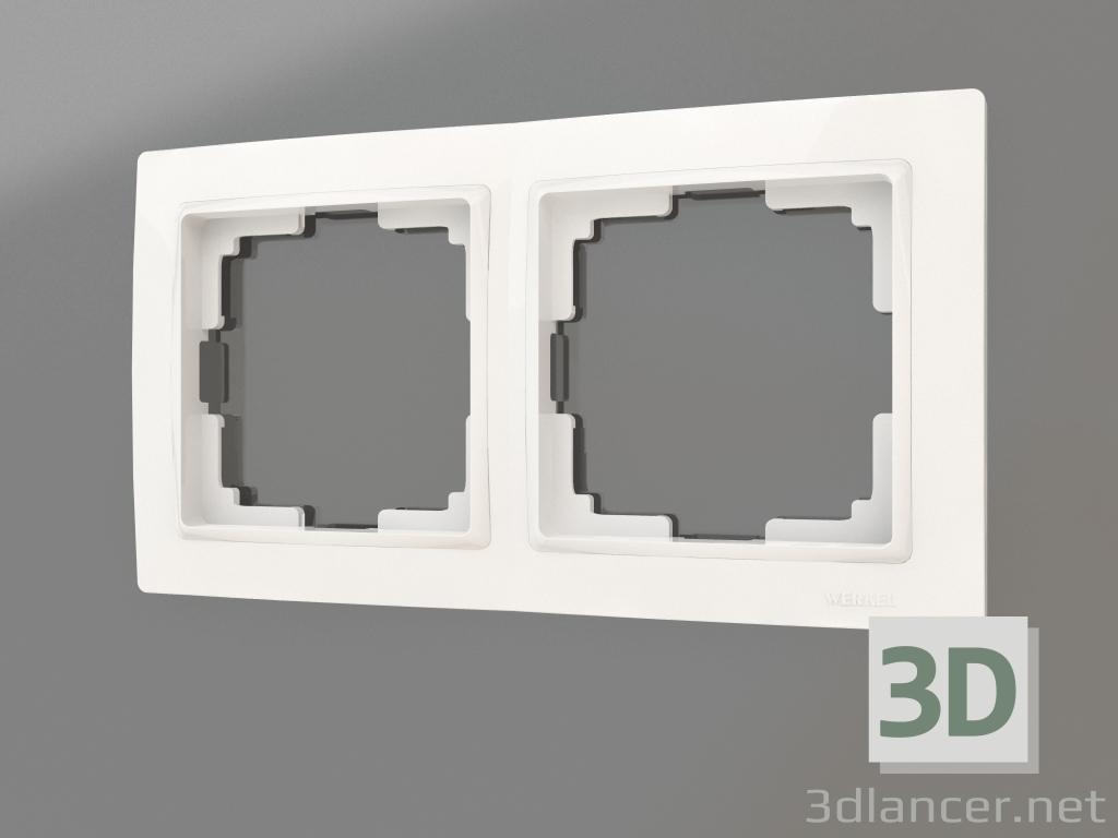 3D Modell Rahmen für 2 Pfosten Snabb Basic (weiß) - Vorschau
