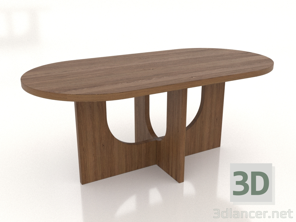 3D modeli Yemek masası OVAL 1800x900 mm (açık ceviz) - önizleme