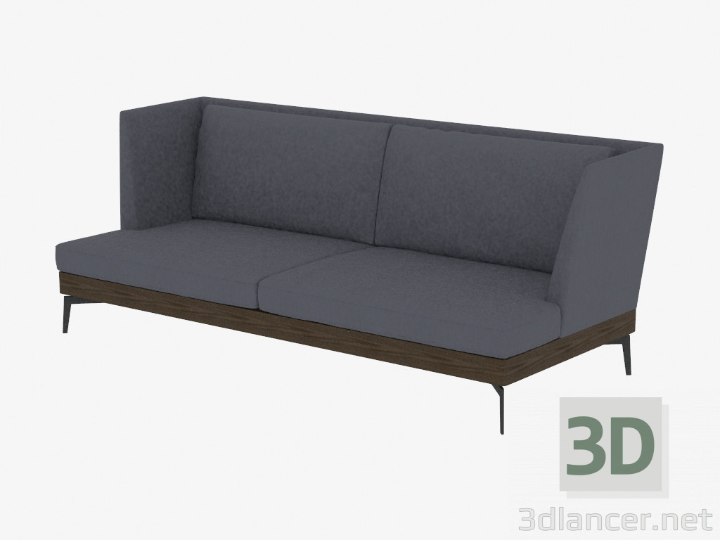 3D modeli Çift kişilik kanepe düz Div 225 - önizleme