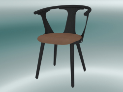 Sandalye Arası (SK2, H 77cm, 58x54cm, Siyah lake meşe, Deri - Konyak İpek)