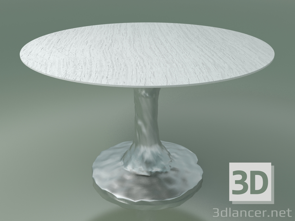 3D Modell Runder Esstisch (132, glänzend weiß) - Vorschau