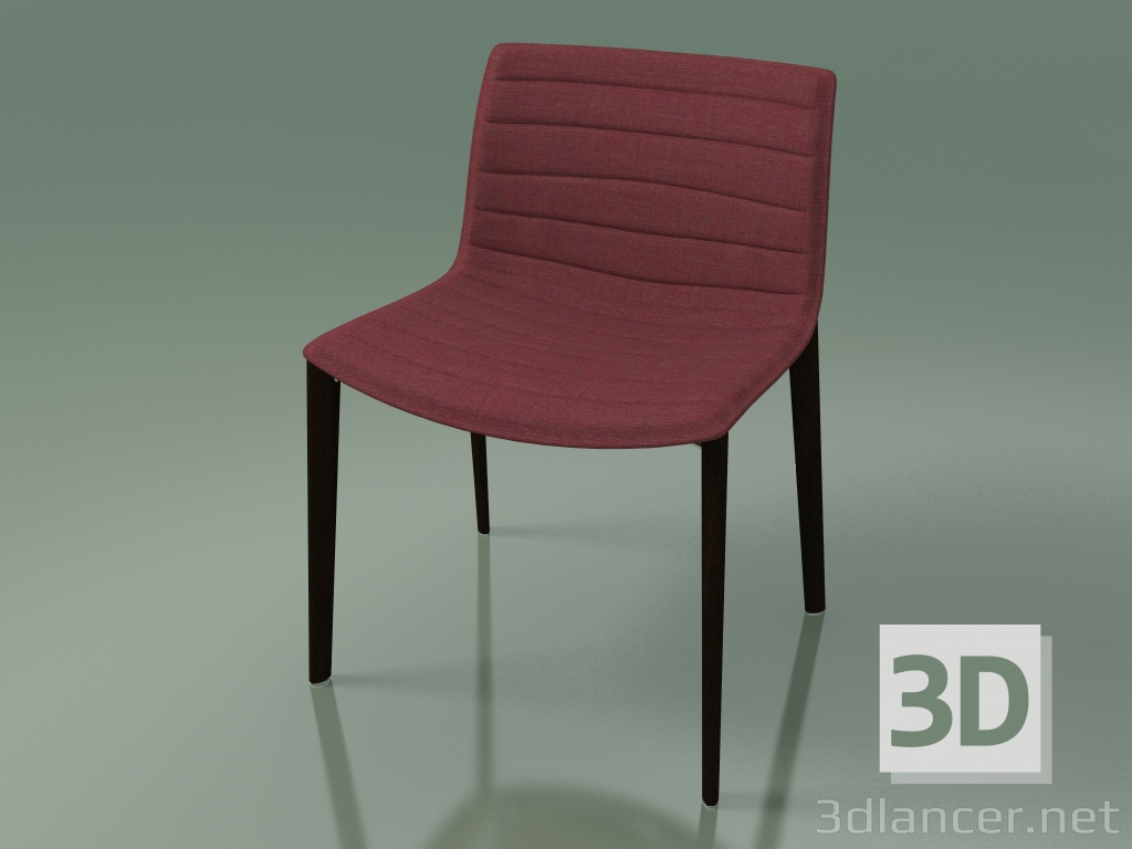 modèle 3D Chaise 2085 (4 pieds en bois, avec revêtement en tissu, wengé) - preview