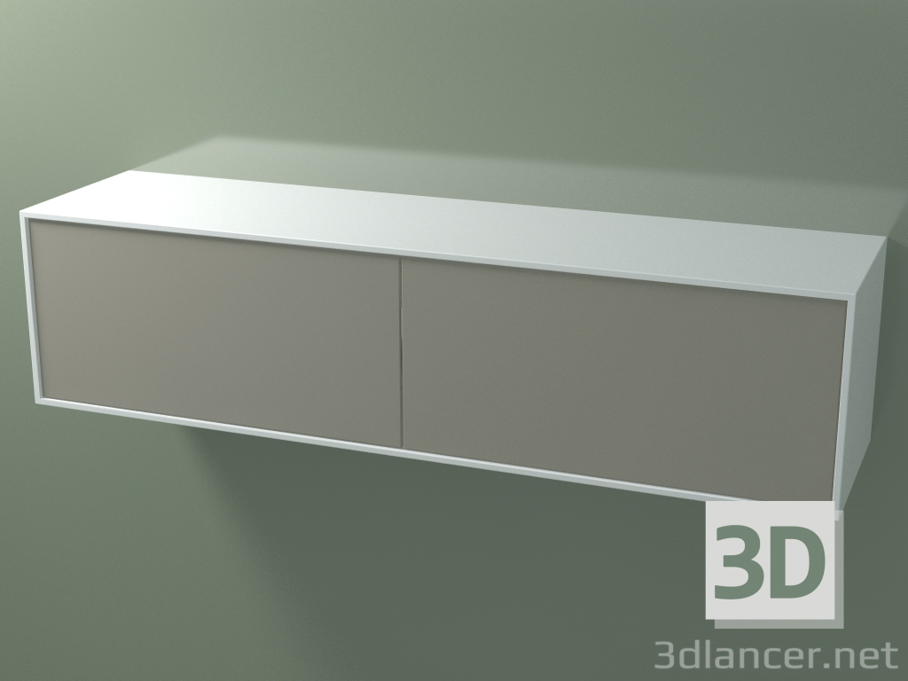 3D Modell Doppelbox (8AUFÂA02, Gletscherweiß C01, HPL P04, L 144, P 36, H 36 cm) - Vorschau
