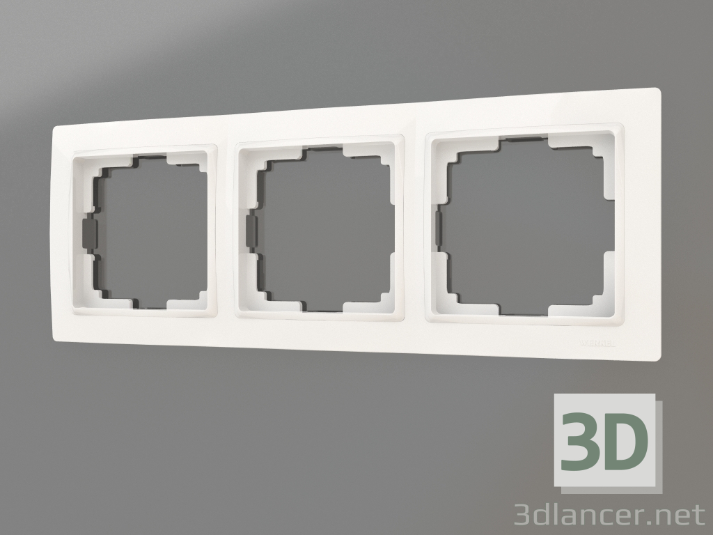 Modelo 3d Moldura para 3 postes Snabb Basic (branco) - preview