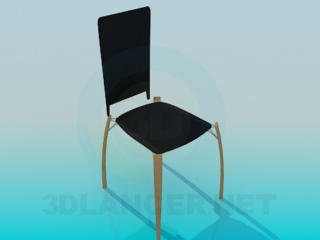 3d model Stool with back - preview 3d model Stool with back - preview