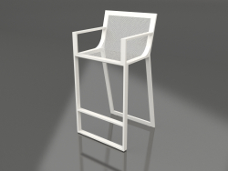 High stool with a high back and armrests (Agate gray)