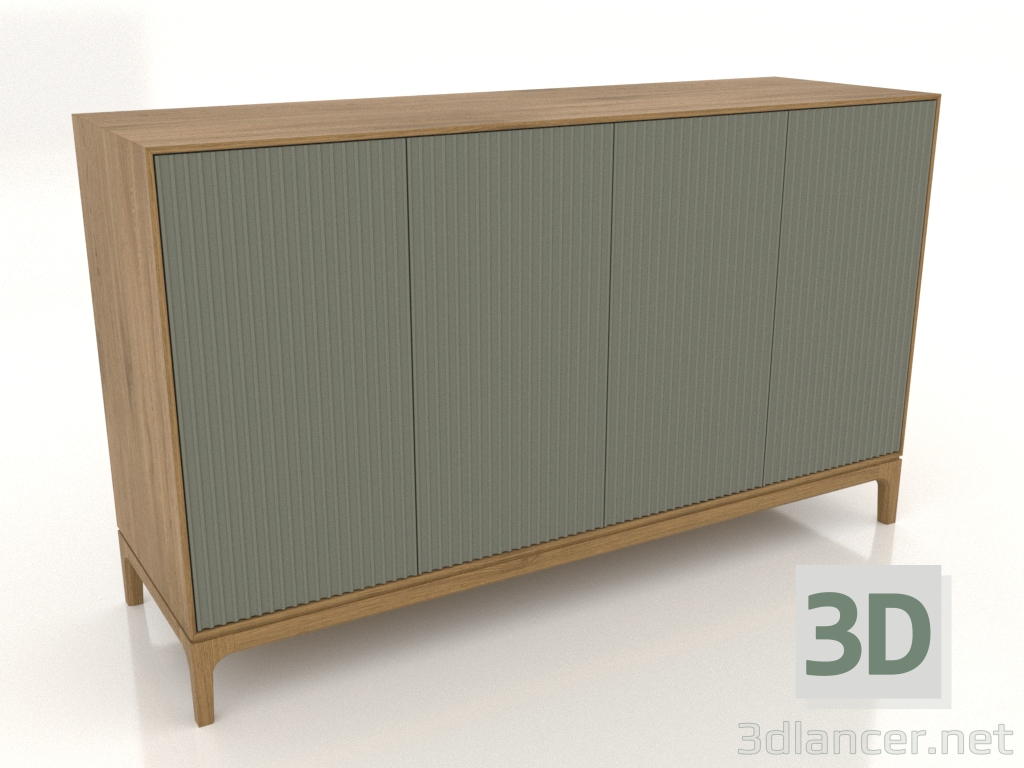 3d model TV stand FARGO with milled facades 1600x500x950 mm (olive, natural oak, option 1) - preview 3d model TV stand FARGO with milled facades 1600x500x950 mm (olive, natural oak, option 1) - preview