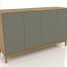 3d model TV stand FARGO with milled facades 1600x500x950 mm (olive, natural oak, option 1) - preview