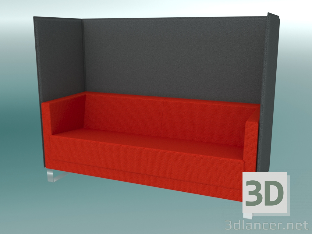 modèle 3D Canapé triple avec cloisons, sur consoles (VL3 VW) - preview