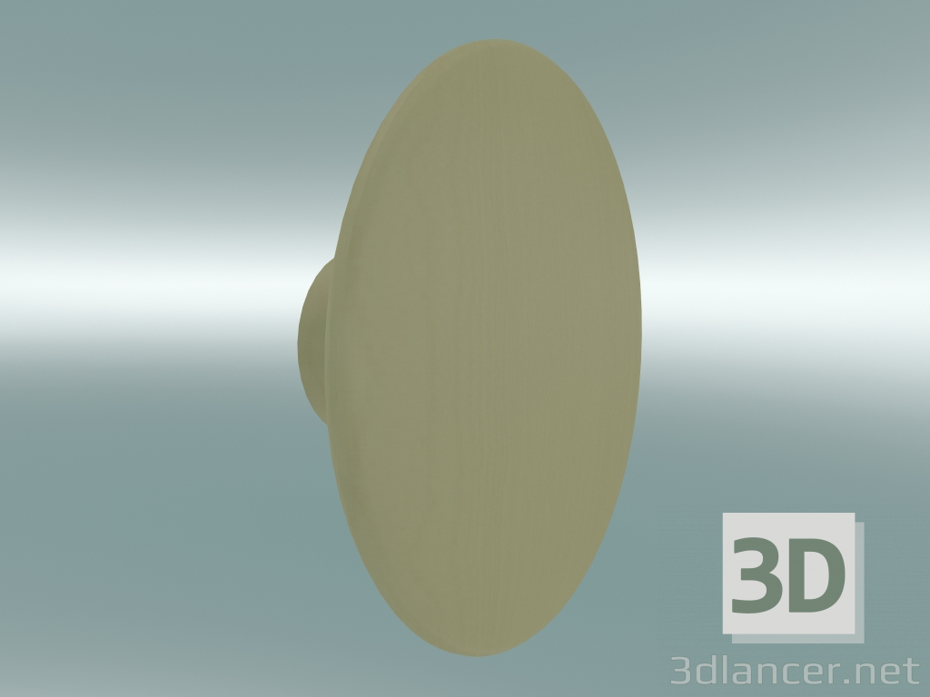 modello 3D Appendiabiti Dots Wood (Ø13 cm, Beige-Verde) - anteprima