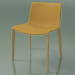 3d model Chair 2086 (4 wooden legs, polypropylene PO00401, with leather front trim, natural oak) - preview