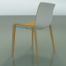 3D Modell Stuhl 2086 (4 Holzbeine, Polypropylen PO00401, mit Lederfrontverkleidung, natürliche Eiche) - Vorschau