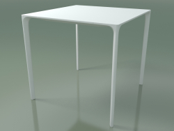 Quadratischer Tisch 0800 (H 74 - 79 x 79 cm, Laminat Fenix F01, V12)