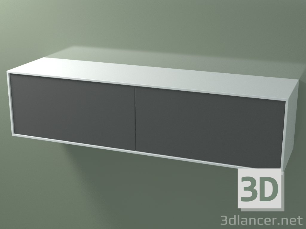 3D Modell Doppelbox (8AUFÂA02, Gletscherweiß C01, HPL P05, L 144, P 36, H 36 cm) - Vorschau