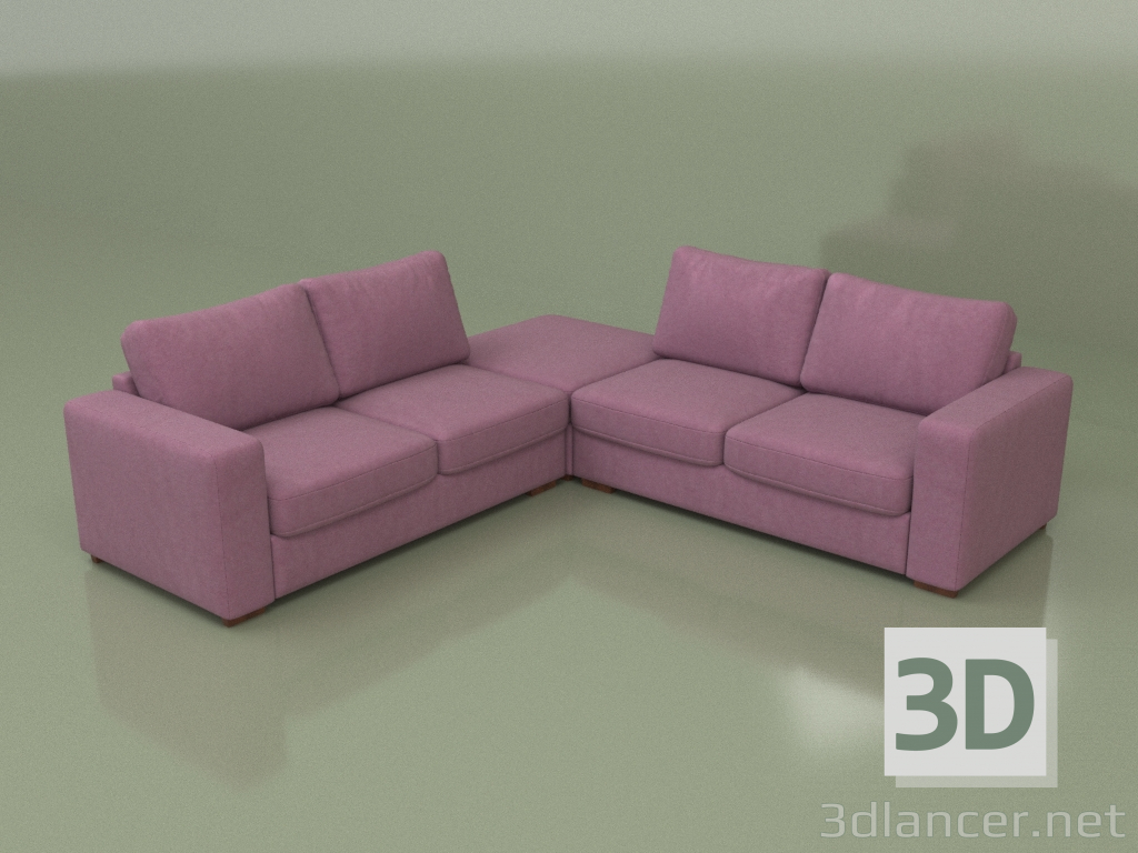 modello 3D Divano angolare con pouf Morti (Lounge 15) - anteprima