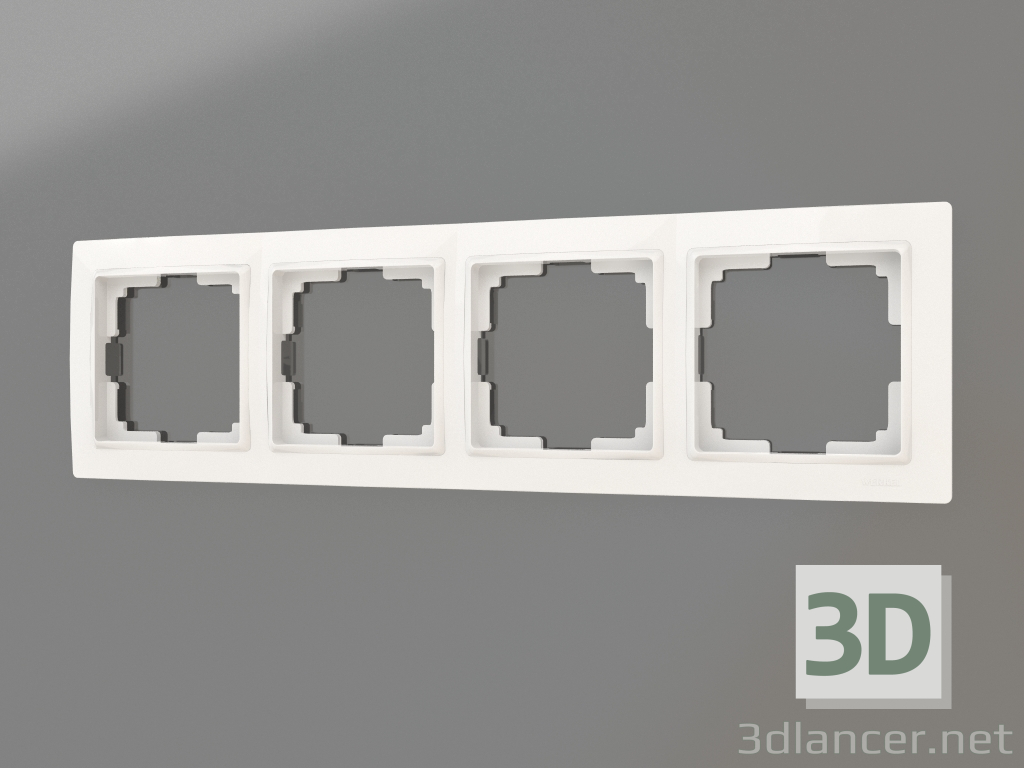 3D Modell Rahmen für 4 Pfosten Snabb Basic (weiß) - Vorschau