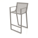 3d model High stool with a high back and armrests (Quartz gray) - preview