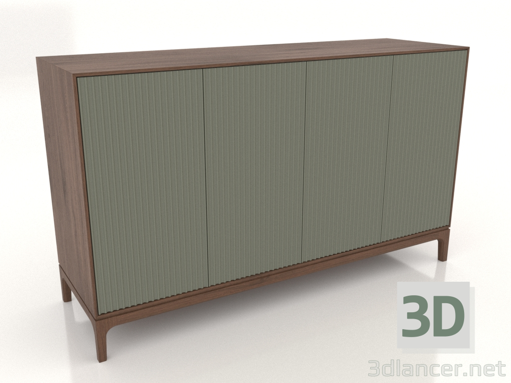 3d model TV stand FARGO with milled facades 1600x500x950 mm (olive, tobacco oak, option 1) - preview 3d model TV stand FARGO with milled facades 1600x500x950 mm (olive, tobacco oak, option 1) - preview