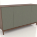 3d model TV stand FARGO with milled facades 1600x500x950 mm (olive, tobacco oak, option 1) - preview