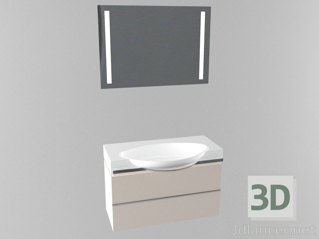 3d модель Умывальник с тумбой и зеркалом | 25918 | 3dlancer.net