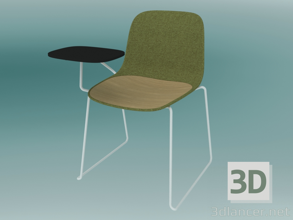 3D modeli SEELA tablalı sandalye (döşemeli ve ahşap kaplamalı S315) - önizleme