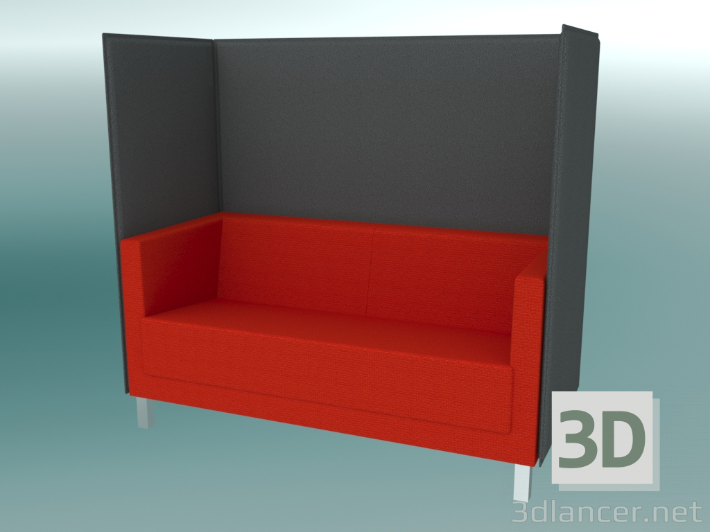 3d model Sofá de 2.5 plazas con tabiques, en patas (VL2,5 HW) - vista previa