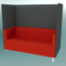 3D Modell Sofa 2,5-Sitzer mit Trennwänden, auf Beinen (VL2,5 HW) - Vorschau