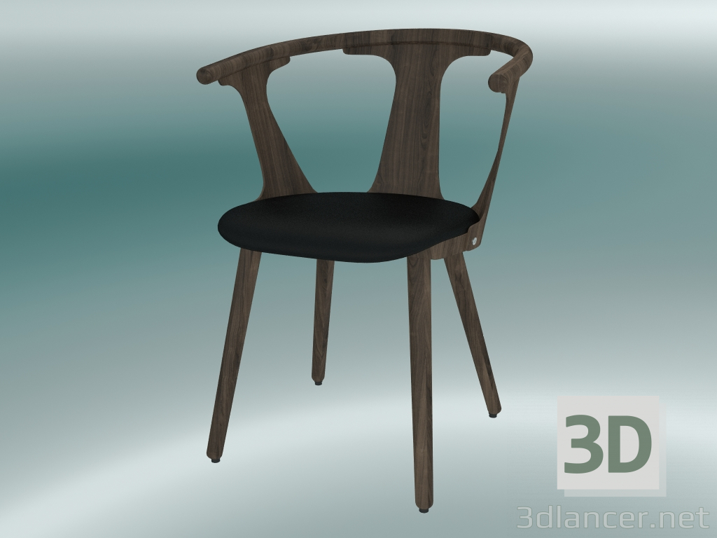 Modelo 3d Cadeira no meio (SK2, A 77cm, 58x54cm, Carvalho oleado fumado, Couro - Seda preta) - preview
