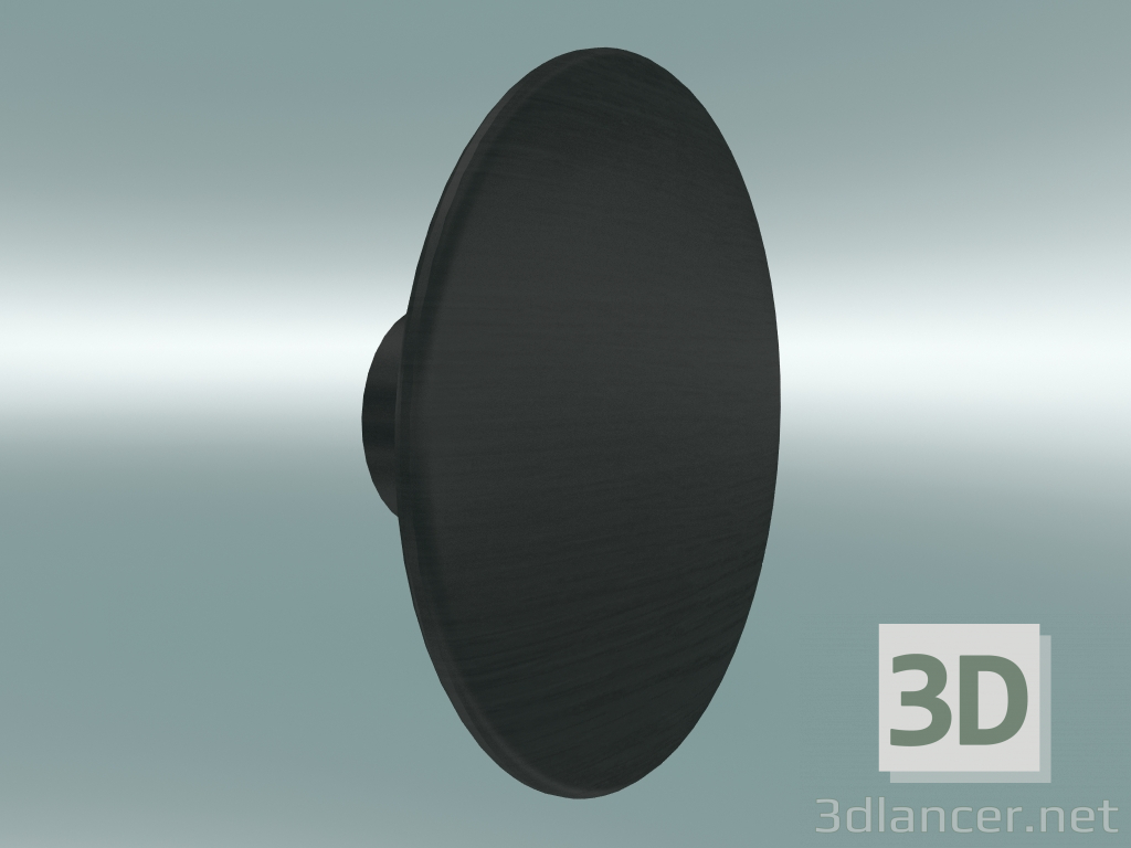 3D modeli Elbise askısı Noktalar Ahşap (Ø13 cm, Siyah) - önizleme