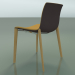 Modelo 3d Cadeira 2086 (4 pernas de madeira, polipropileno PO00404, com acabamento em couro, carvalho natural) - preview