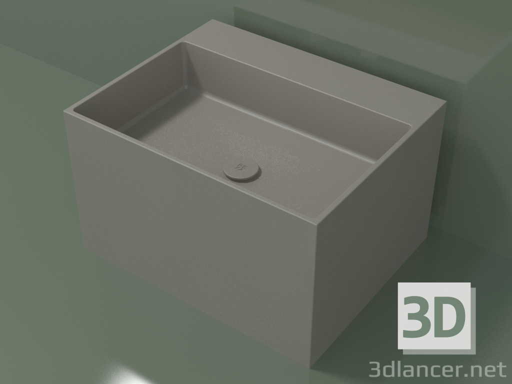 3D Modell Arbeitsplatte Waschbecken (01UN32302, Ton C37, L 60, P 48, H 36 cm) - Vorschau