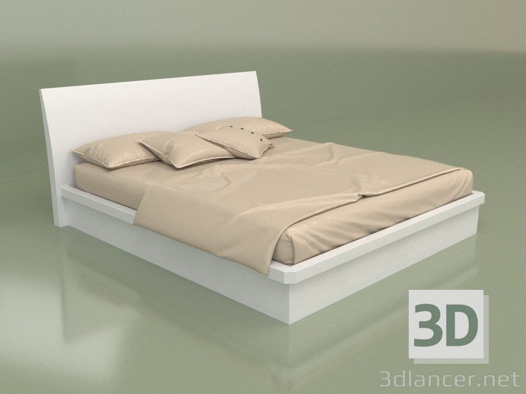 3D modeli Çift Kişilik Yatak Mn 2018-1 (Beyaz) - önizleme