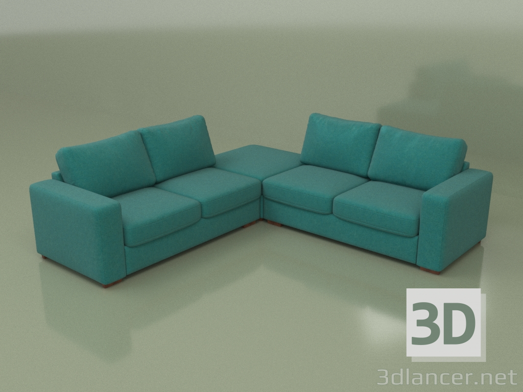 modello 3D Divano angolare con pouf Morti (Lounge 20) - anteprima