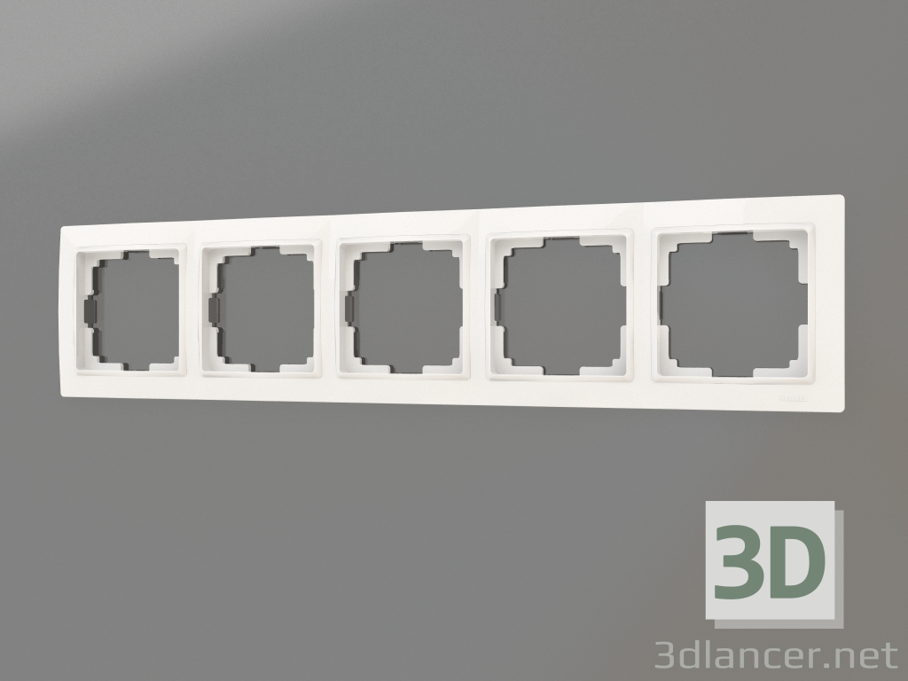 3D Modell Rahmen für 5 Pfosten Snabb Basic (weiß) - Vorschau