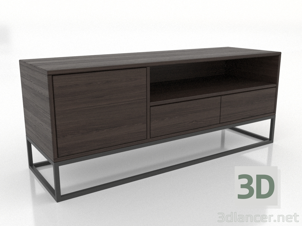 3d model TV cabinet 1200x380 mm (ash walnut) - preview 3d model TV cabinet 1200x380 mm (ash walnut) - preview