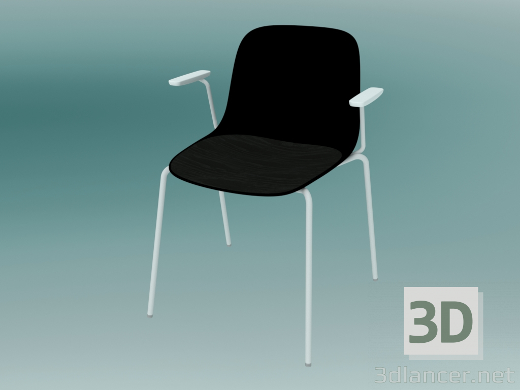 modèle 3D Chaise avec accoudoirs SEELA (S316 avec garniture en bois, sans rembourrage) - preview
