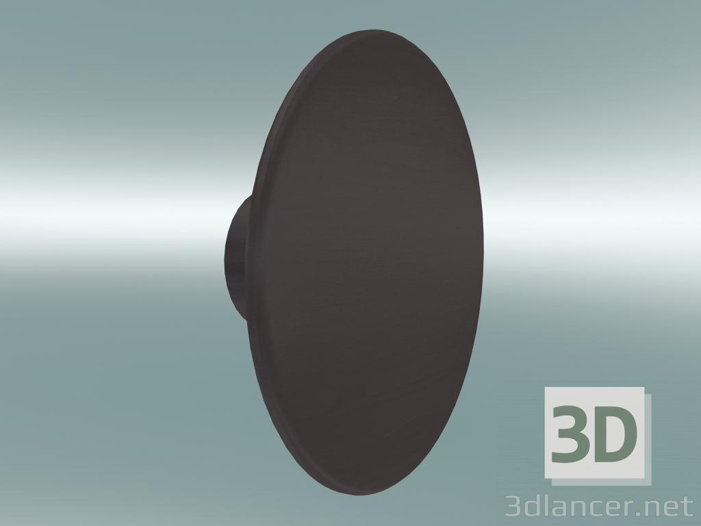 modello 3D Appendiabiti Dots Wood (Ø13 cm, Borgogna) - anteprima