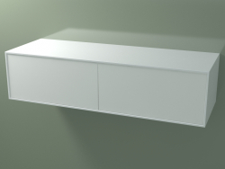 Ящик двойной (8AUFВB02, Glacier White C01, HPL P01, L 144, P 50, H 36 cm)