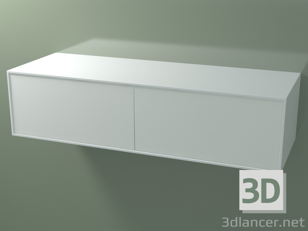 3D Modell Doppelbox (8AUF B02, Gletscherweiß C01, HPL P01, L 144, P 50, H 36 cm) - Vorschau