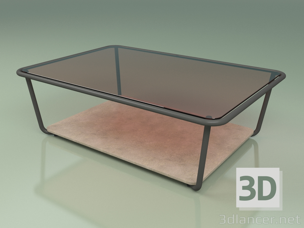 Modelo 3d Mesa de centro 002 (vidro bronzeado, fumaça de metal, pedra Farsena) - preview
