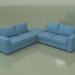 3d model Corner sofa with pouffe Morti (Lounge 21) - preview