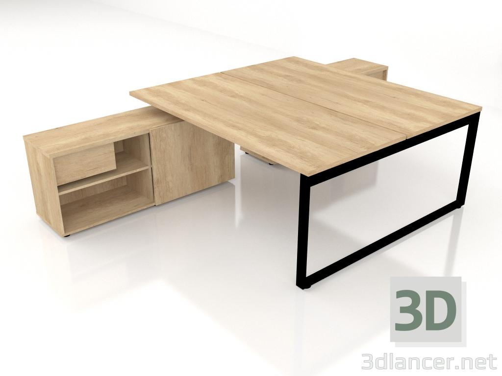 modèle 3D Table de travail Ogi Q Banc BOQL41 (1800x3210) - preview