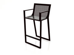 High stool with a high back and armrests (Black)