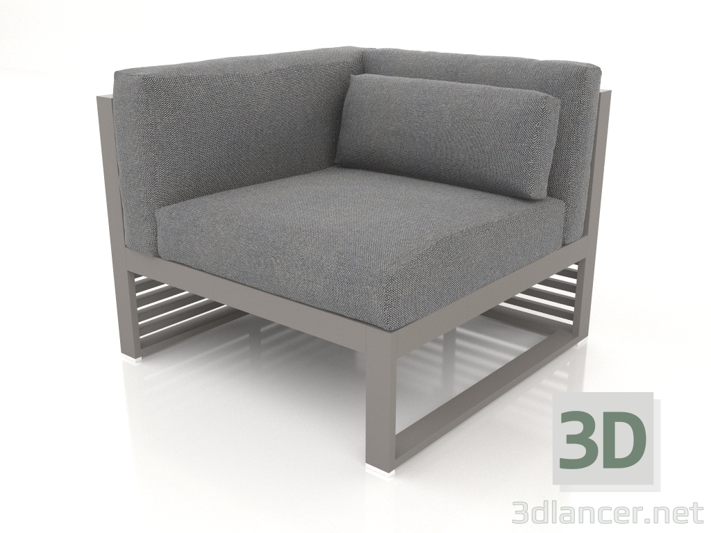 modèle 3D Canapé modulable, section 6 gauche (Gris quartz) - preview