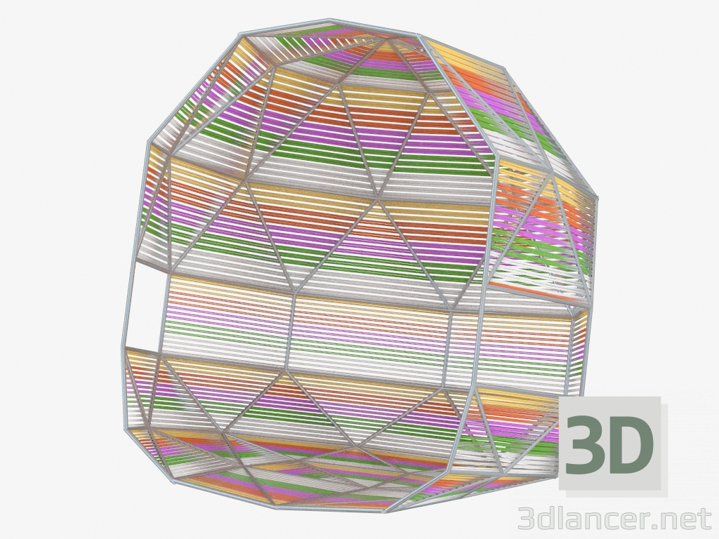 modello 3D Sedia altalena sospesa - anteprima