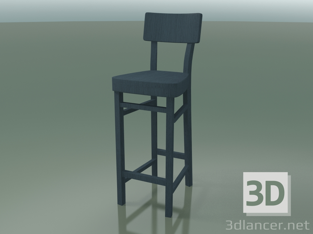 3d model Bar stool (128, Blue) - preview