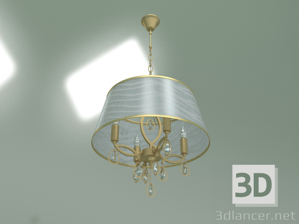 modello 3D Lampadario a sospensione 60091-4 (oro perla) - anteprima