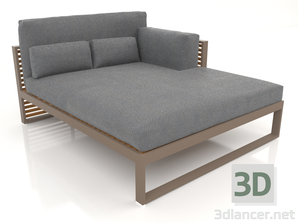 modèle 3D Canapé modulable XL, section 2 droite, dossier haut, bois artificiel (Bronze) - preview
