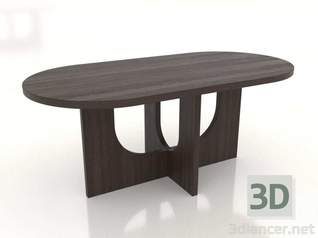 modèle 3D Table à manger OVAL 1800x900 mm (frêne noyer) - preview