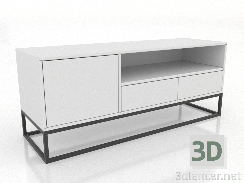 3d model TV stand 1200x380 mm (white) - preview 3d model TV stand 1200x380 mm (white) - preview